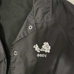 Obey Coaches Rose Embroidered Lined Wind Breaker Jacket Black (S)